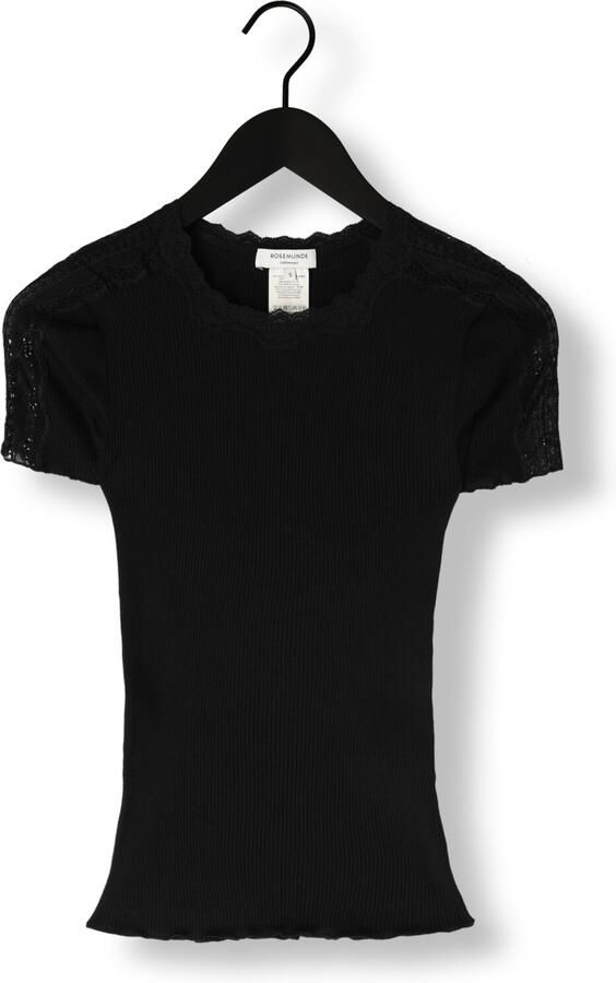 Rosemunde Dames Tops & T-shirts Benita Silk T-shirt W Lace Black Dames - Foto 3