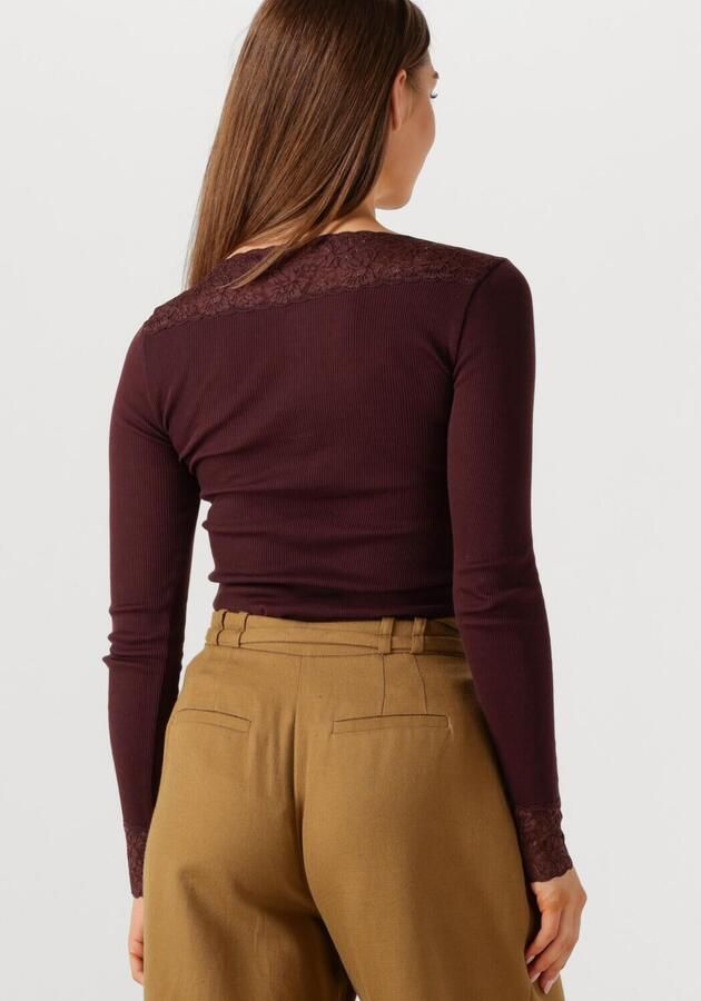 ROSEMUNDE Dames Tops & T-shirts Bernadine Organic T-shirt Lace Bordeaux