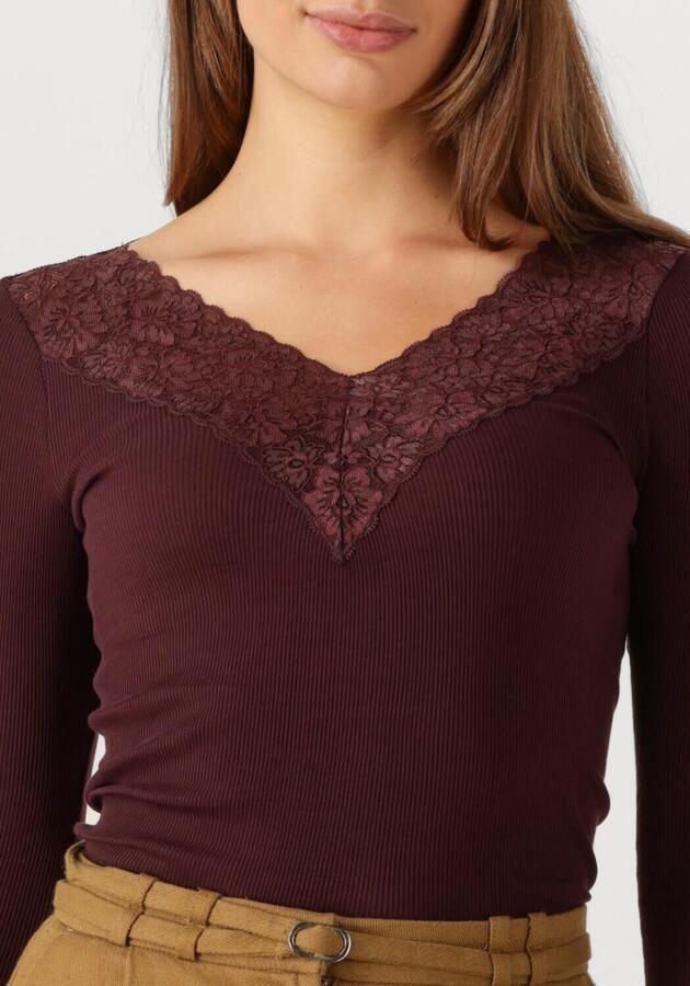 ROSEMUNDE Dames Tops & T-shirts Bernadine Organic T-shirt Lace Bordeaux - Foto 2