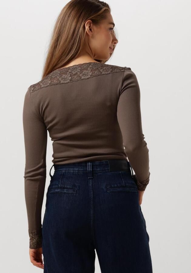 ROSEMUNDE Dames Tops & T-shirts Bernadine Organic T-shirt Lace Taupe