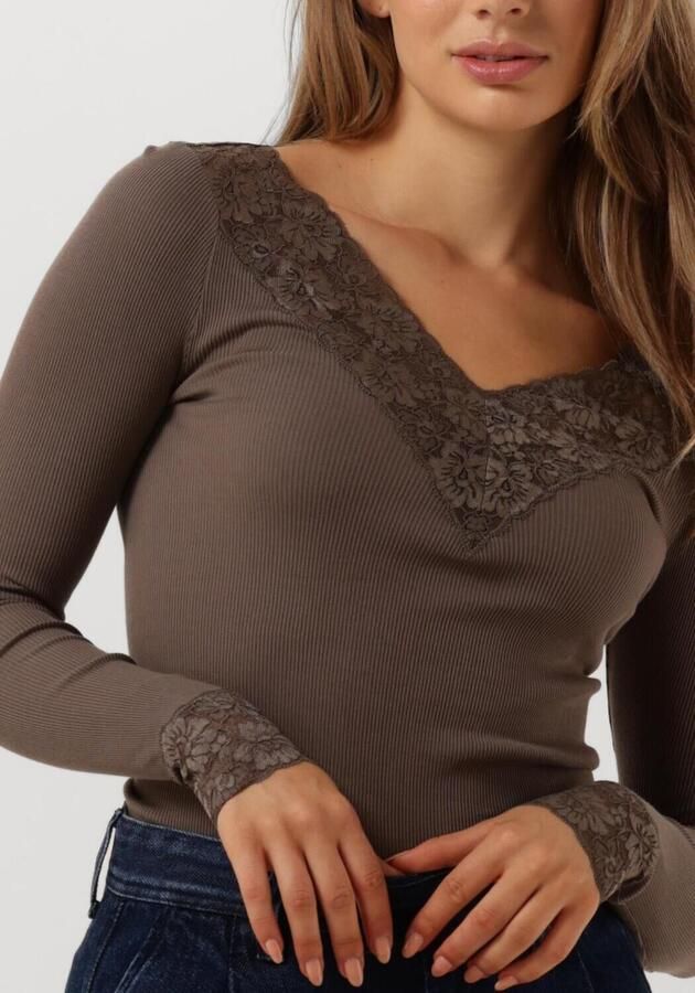 ROSEMUNDE Dames Tops & T-shirts Bernadine Organic T-shirt Lace Taupe - Foto 2