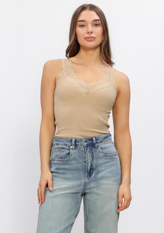 ROSEMUNDE Dames Tops & T-shirts Bernadine Sl Regular V-neck Top Beige