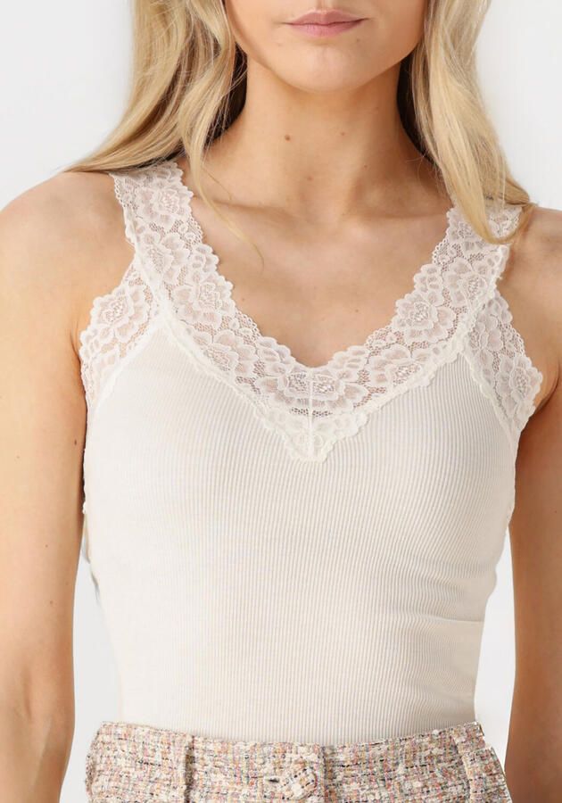 Rosemunde Shirt voor eronder Bernardine Organic Cotton Top Vintage-kantenrand aan de V-hals brede bandjes vrouwelijk