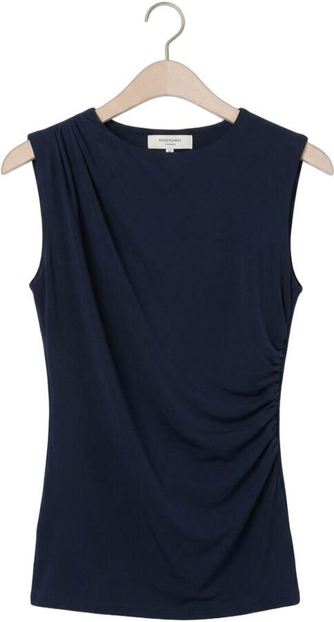 ROSEMUNDE Dames Tops & T-shirts Billie Sl Drape Top Donkerblauw - Foto 4