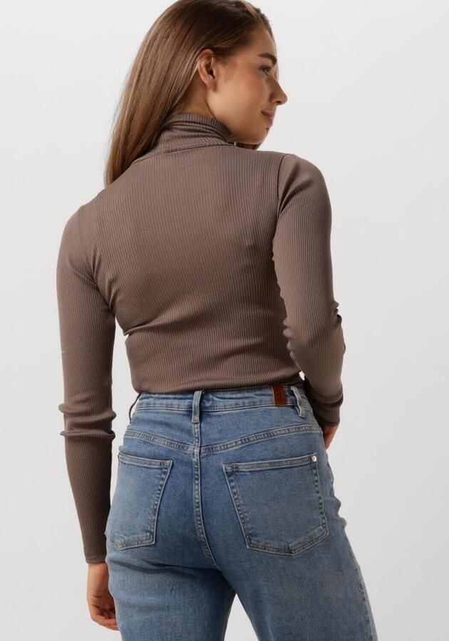 ROSEMUNDE Dames Truien & Vesten Silk T-shirt W Roller Neck Taupe