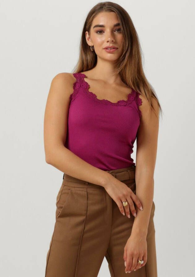 ROSEMUNDE Dames Tops & T-shirts Babette Silk Top W Lace Roze