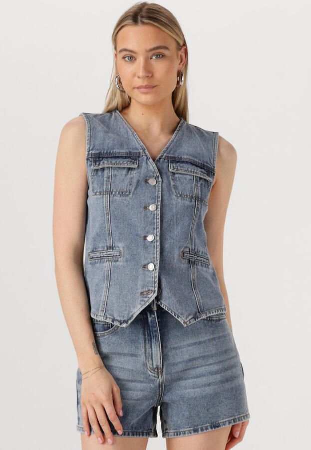 ROUGE EDIT Dames Blazers Roujolie Denim Waistcoat Blauw - Foto 4