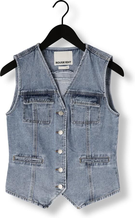 ROUGE EDIT Dames Blazers Roujolie Denim Waistcoat Blauw - Foto 2