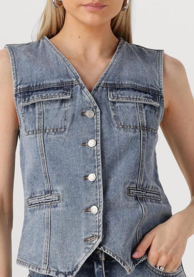 ROUGE EDIT Dames Blazers Roujolie Denim Waistcoat Blauw