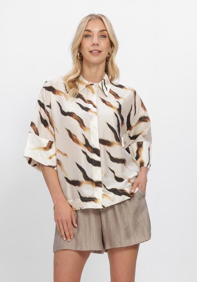 ROUGE EDIT Dames Blouses Roualana 2 4 Shirt Creme