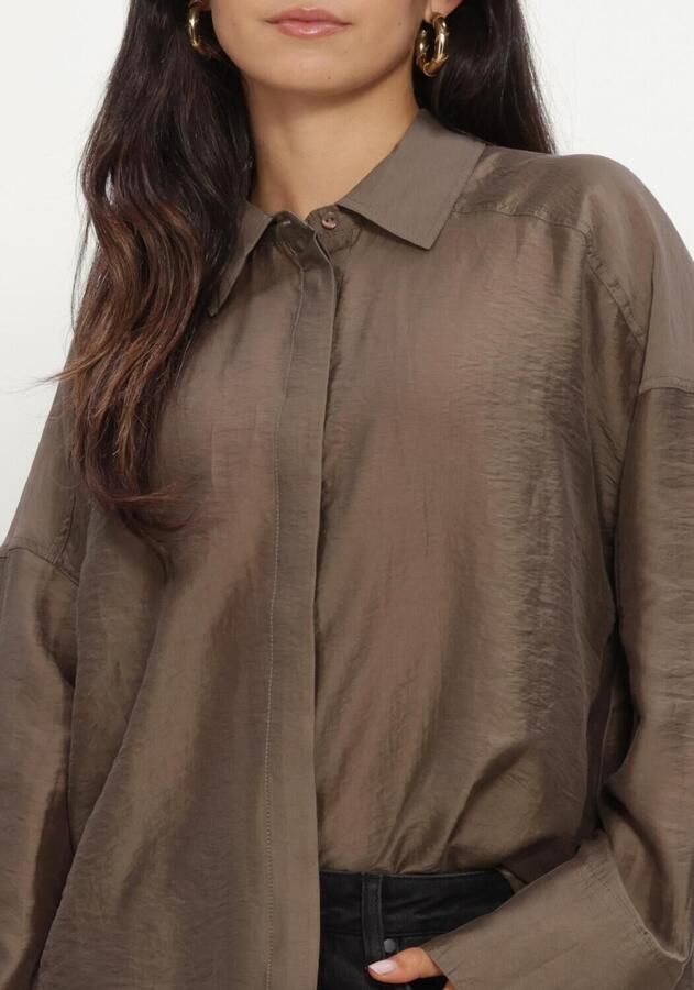 ROUGE EDIT Dames Blouses Roualinina Mae L s Oversized Shirt Taupe - Foto 2