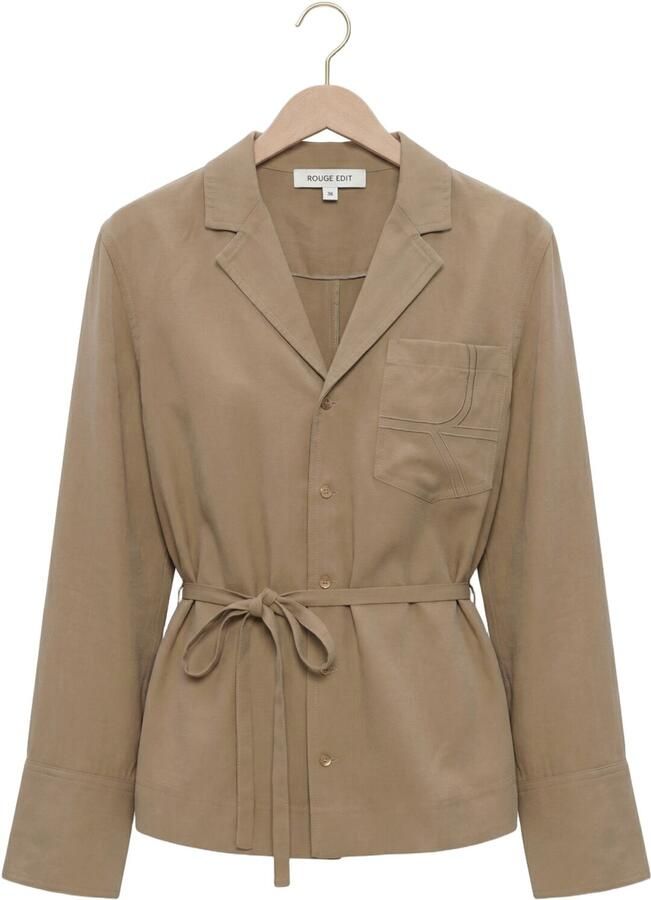 ROUGE EDIT Dames Blouses Roumelia L s Oversized Shirt Camel - Foto 2
