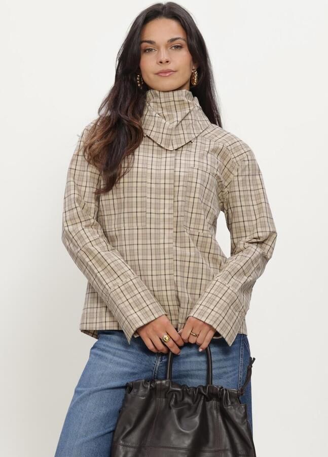 ROUGE EDIT Dames Blouses Roureena L s Shirt Beige