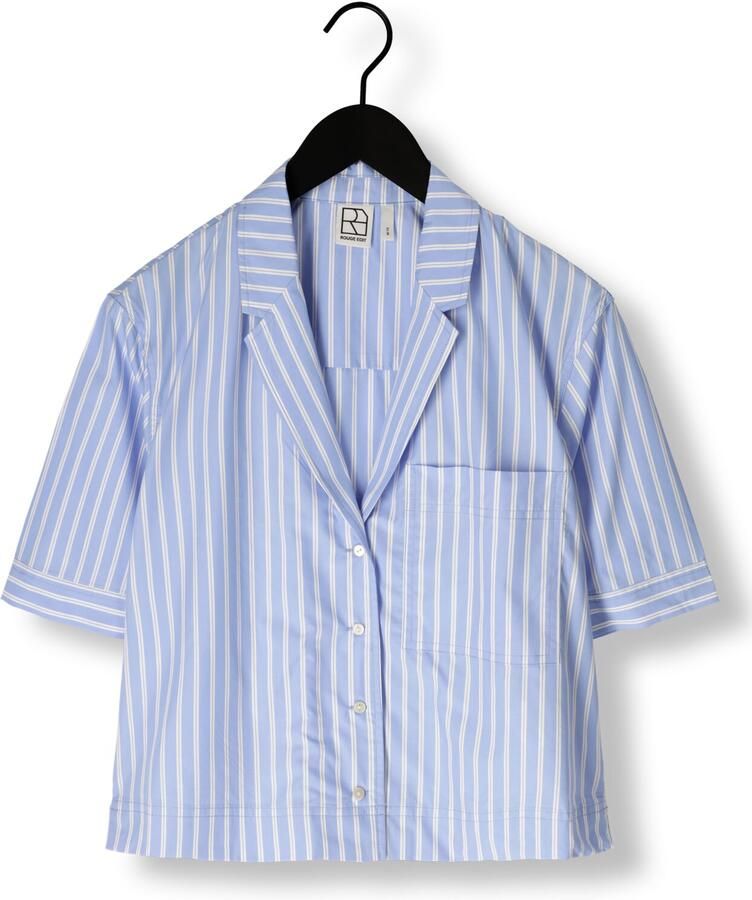 ROUGE EDIT Dames Blouses Roushona 2 4 Resort Collar Shirt Lichtblauw