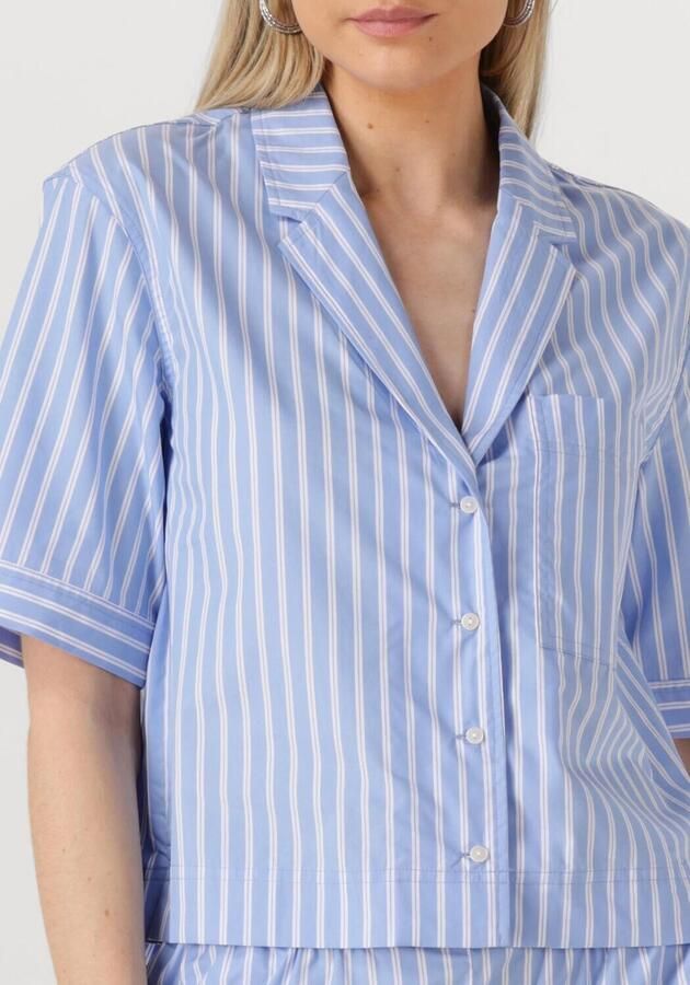 ROUGE EDIT Dames Blouses Roushona 2 4 Resort Collar Shirt Lichtblauw - Foto 2