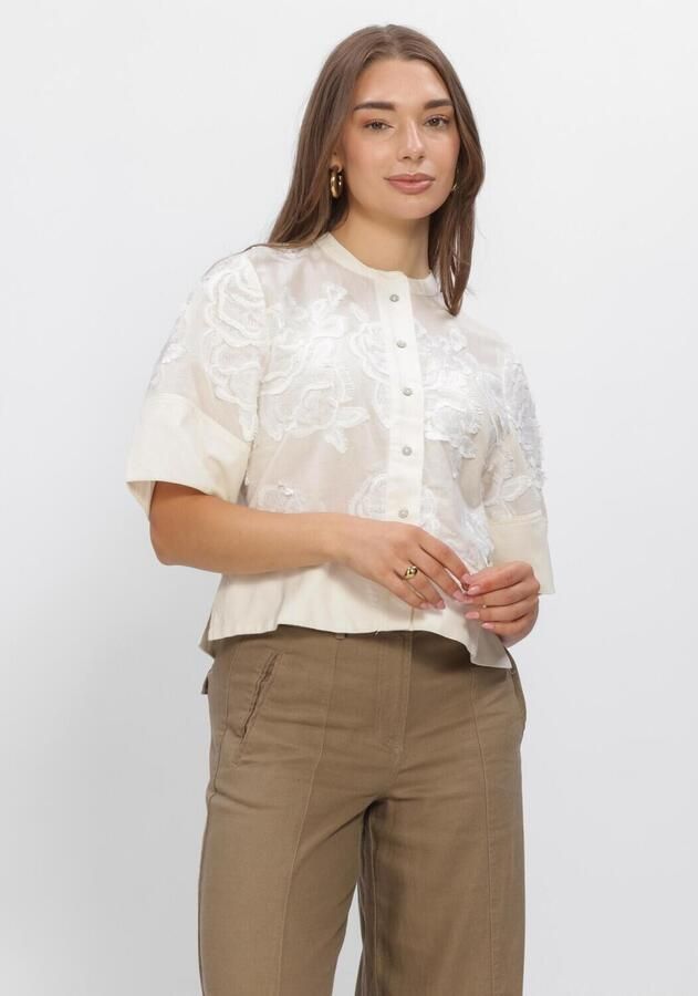ROUGE EDIT Dames Blouses Rouzoekla 2 4 O-neck Top Ecru