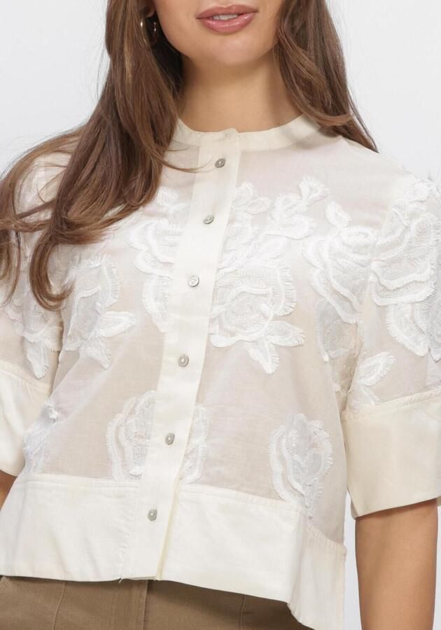 ROUGE EDIT Dames Blouses Rouzoekla 2 4 O-neck Top Ecru - Foto 4