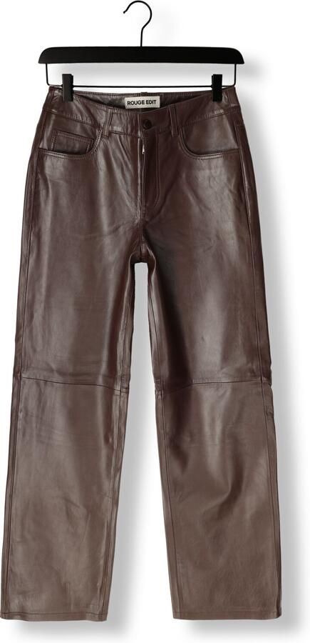 ROUGE EDIT Dames Broeken Roucamden Rw S f Leather Trousers Bruin - Foto 3