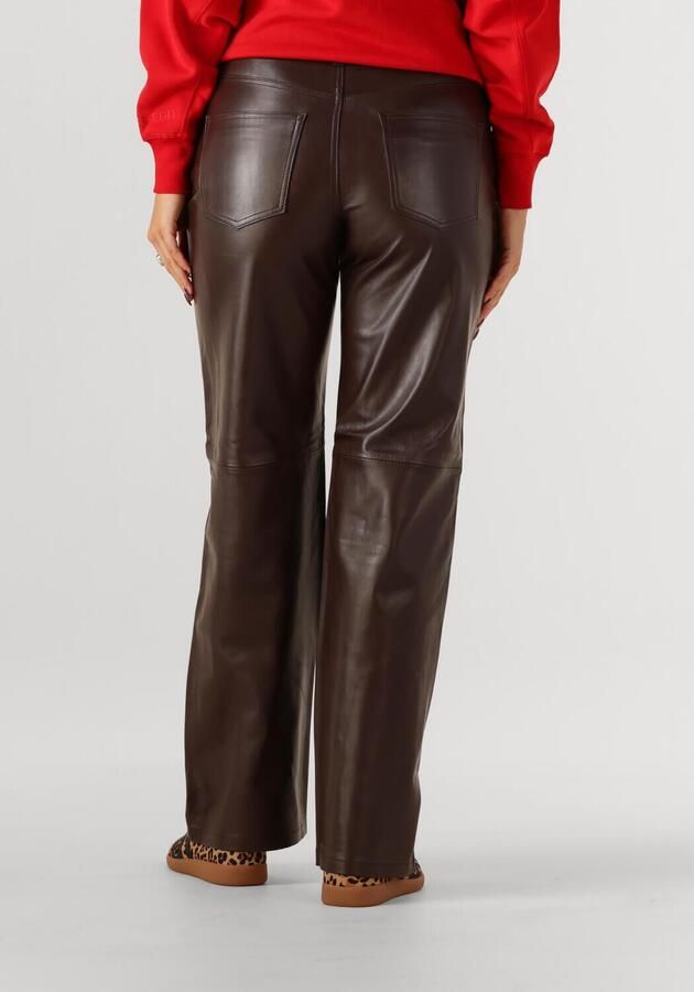 ROUGE EDIT Dames Broeken Roucamden Rw S f Leather Trousers Bruin