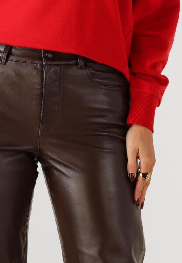 ROUGE EDIT Dames Broeken Roucamden Rw S f Leather Trousers Bruin - Foto 2