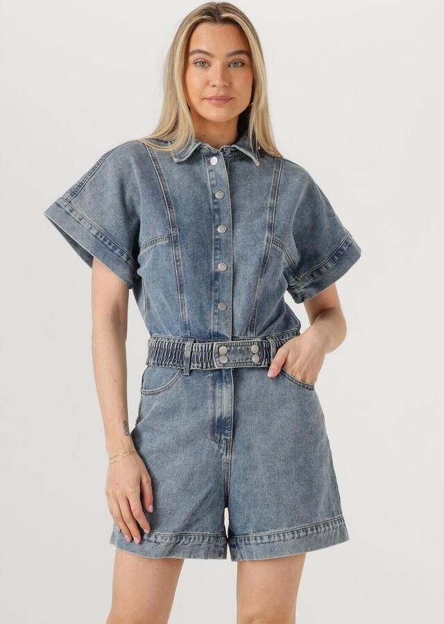 ROUGE EDIT Dames Jumpsuits Roujolie 2 4 Denim Playsuit Blauw - Foto 4