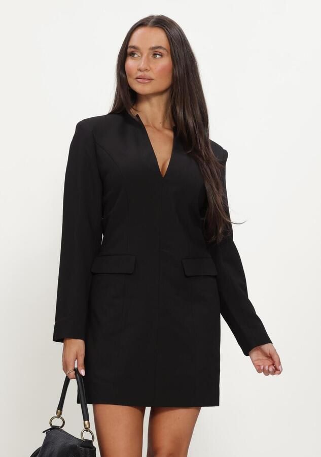 ROUGE EDIT Dames Jurken Rourae L s V-neck Short Dress ev pf Zwart