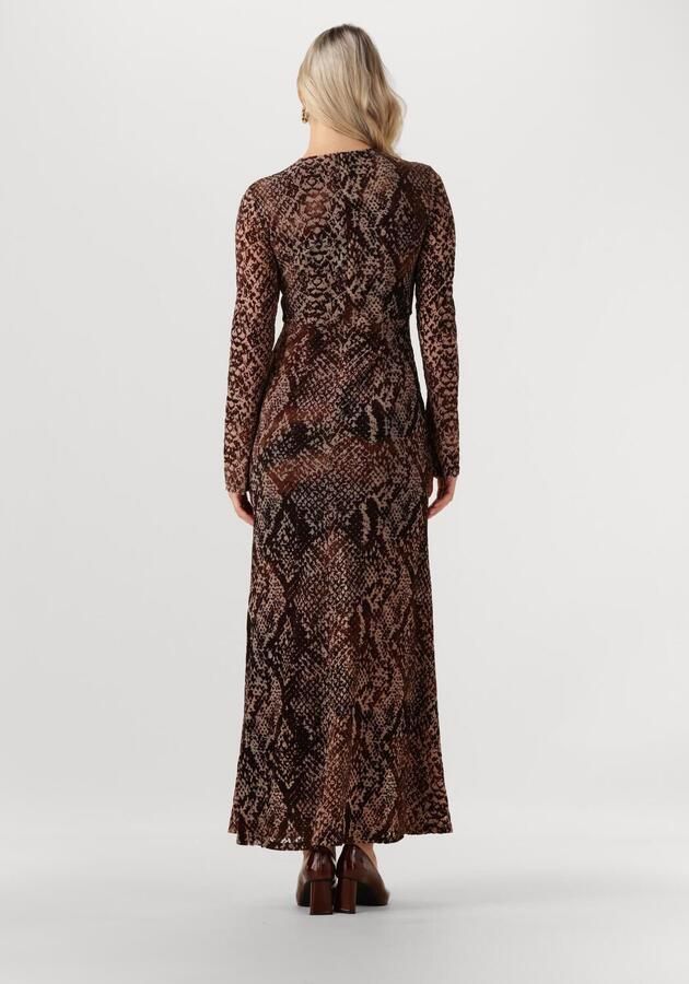 ROUGE EDIT Dames Jurken Rousari Ls Maxi Dress Bruin