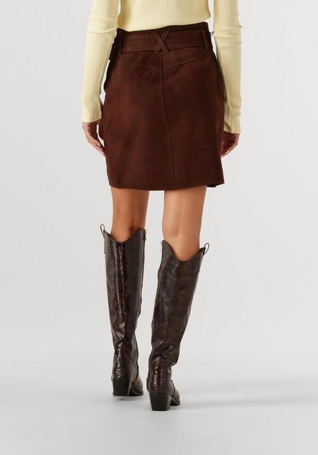 ROUGE EDIT Dames Rokken Rouerna Hw Short Suede Skirt Bruin - Foto 2