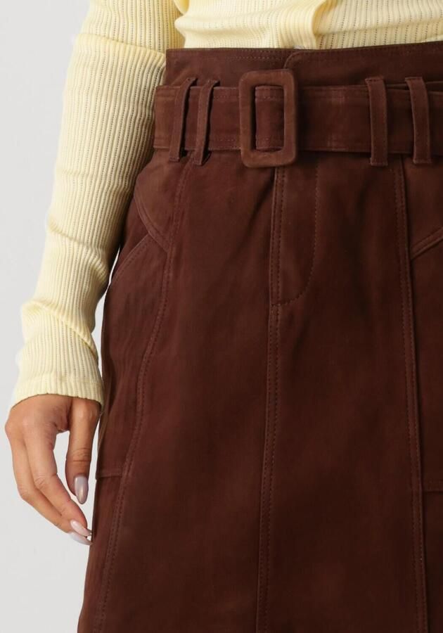 ROUGE EDIT Dames Rokken Rouerna Hw Short Suede Skirt Bruin - Foto 3