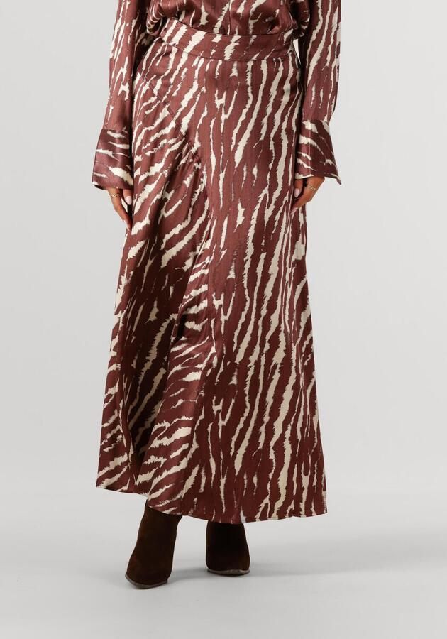 ROUGE EDIT Dames Rokken Roushiana Hw Printed Midi Skirt Bruin - Foto 4