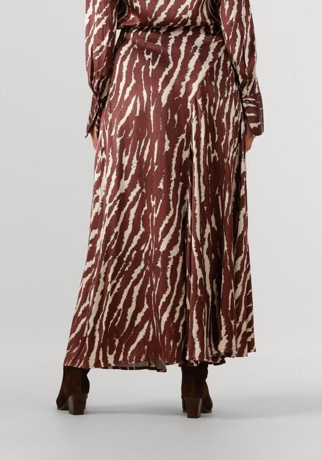 ROUGE EDIT Dames Rokken Roushiana Hw Printed Midi Skirt Bruin