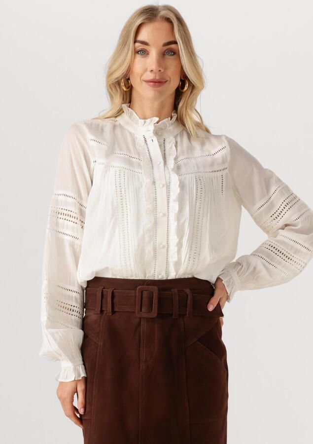 ROUGE EDIT Dames Tops & T-shirts Roualba Ls China Collar Shirt Wit - Foto 4