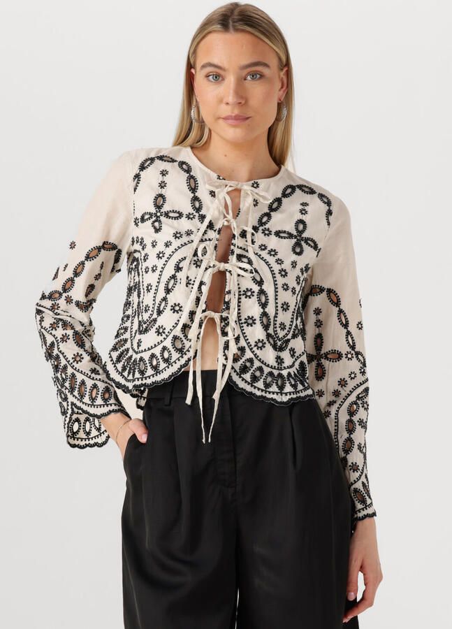 ROUGE EDIT Dames Tops & T-shirts Roubrodie Ls O-neck Top Ecru - Foto 4