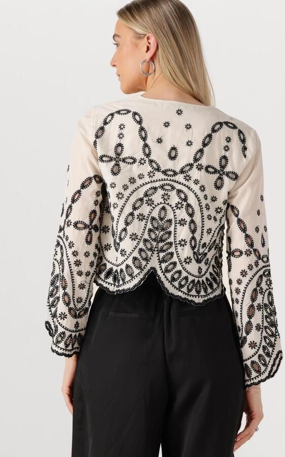 ROUGE EDIT Dames Tops & T-shirts Roubrodie Ls O-neck Top Ecru - Foto 3