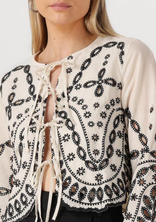 ROUGE EDIT Dames Tops & T-shirts Roubrodie Ls O-neck Top Ecru - Foto 2