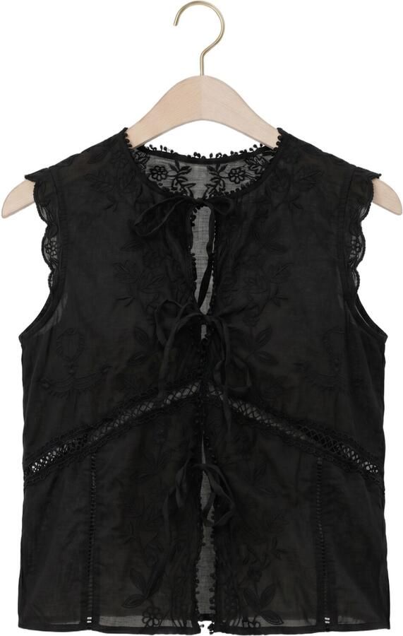 ROUGE EDIT Dames Tops & T-shirts Rouivy S l Tie Neck Top Zwart - Foto 4