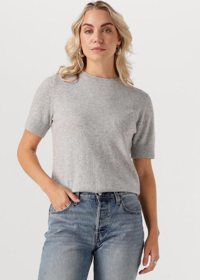 ROUGE EDIT Dames Tops & T-shirts Roukate Ss O-neck Knit Lichtgrijs - Foto 4