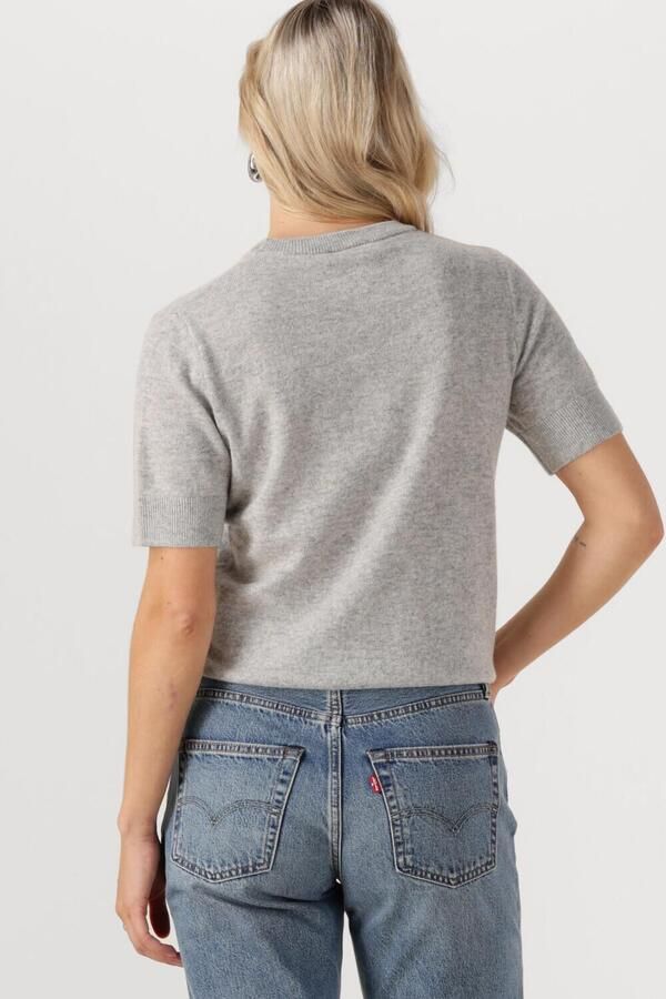 ROUGE EDIT Dames Tops & T-shirts Roukate Ss O-neck Knit Lichtgrijs - Foto 3