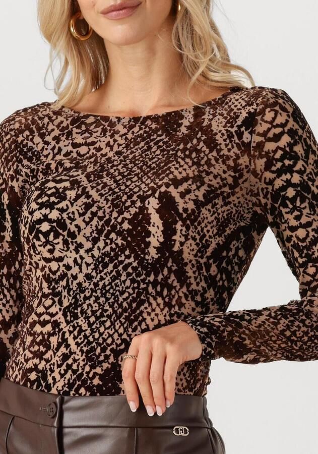 ROUGE EDIT Dames Tops & T-shirts Rousari Ls O Neck Top Bruin