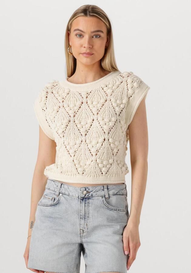 ROUGE EDIT Dames Tops & T-shirts Rouseverine Ss O-neck Knit Top Creme - Foto 4