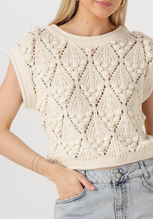 ROUGE EDIT Dames Tops & T-shirts Rouseverine Ss O-neck Knit Top Creme - Foto 2