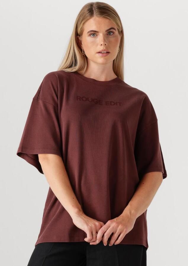 ROUGE EDIT Dames Tops & T-shirts Rousophias Ss O-neck Tee Bordeaux - Foto 4