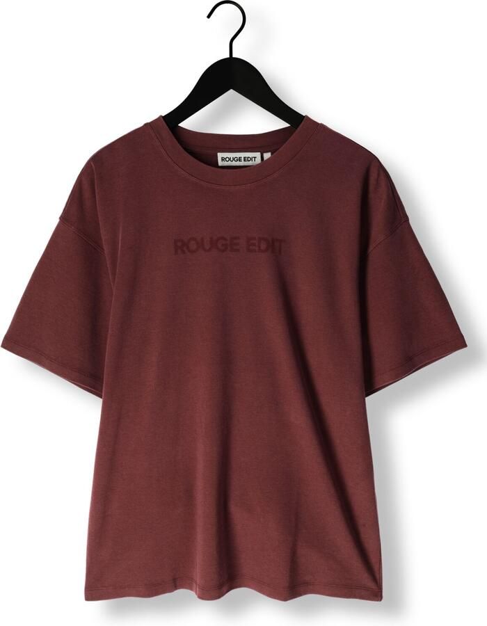 ROUGE EDIT Dames Tops & T-shirts Rousophias Ss O-neck Tee Bordeaux