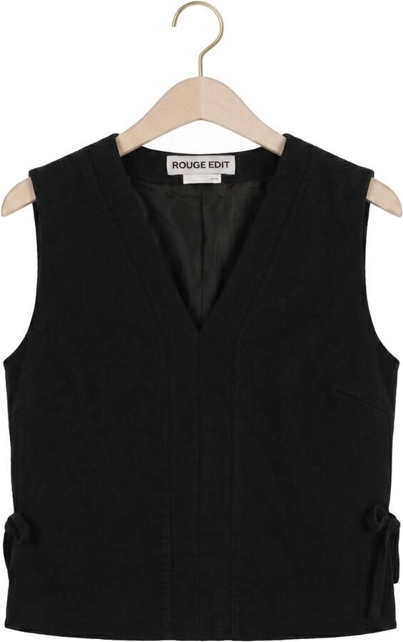 ROUGE EDIT Dames Tops & T-shirts Rousummer S l V-neck Vest Zwart - Foto 4