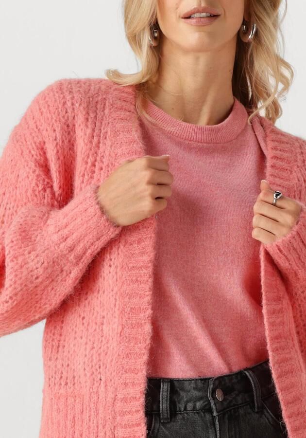 ROUGE EDIT Dames Truien & Vesten Roubanu Ls Open Cardigan Roze - Foto 2