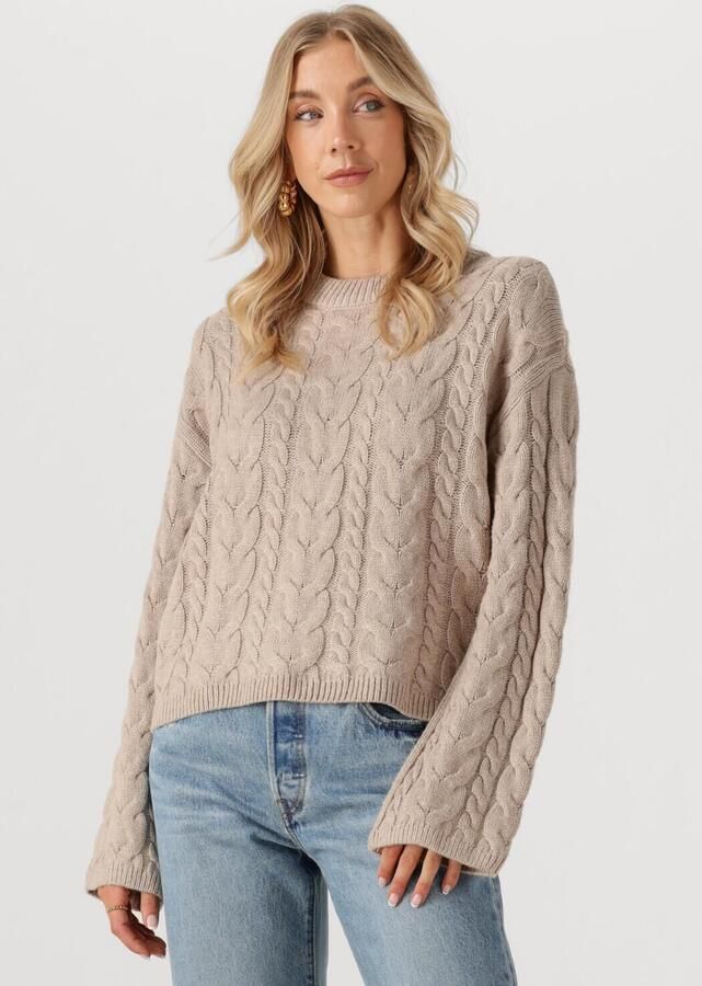ROUGE EDIT Dames Truien & Vesten Roudarlene Ls O-neck Knit Beige - Foto 4