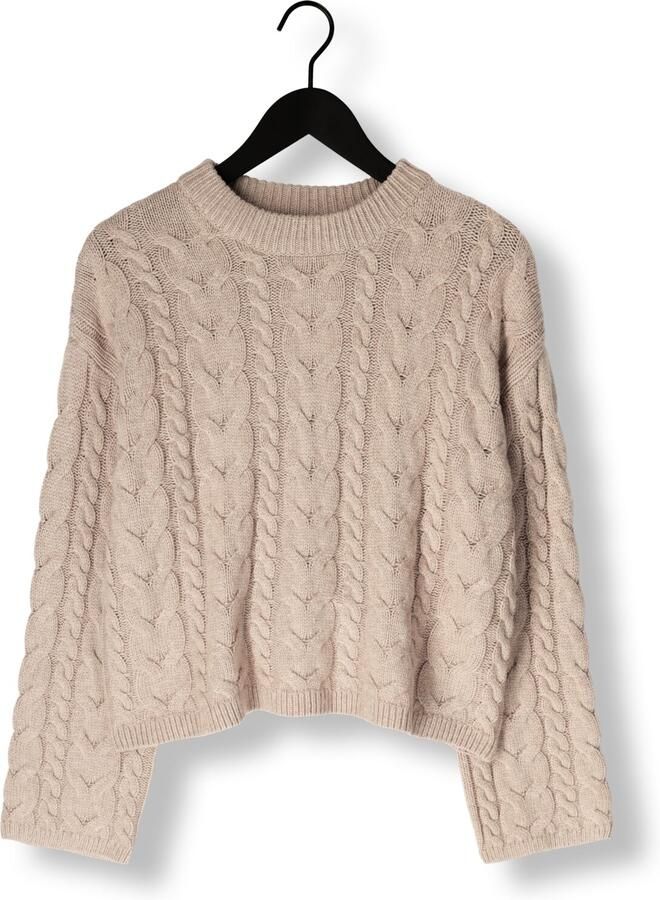 ROUGE EDIT Dames Truien & Vesten Roudarlene Ls O-neck Knit Beige