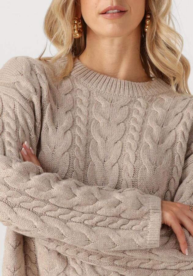 ROUGE EDIT Dames Truien & Vesten Roudarlene Ls O-neck Knit Beige - Foto 2