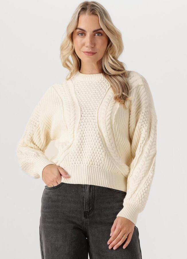 ROUGE EDIT Dames Truien & Vesten Roumicala Ls O-neck Knit Creme - Foto 4