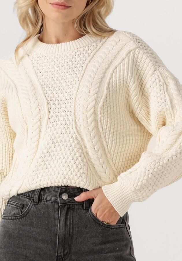 ROUGE EDIT Dames Truien & Vesten Roumicala Ls O-neck Knit Creme